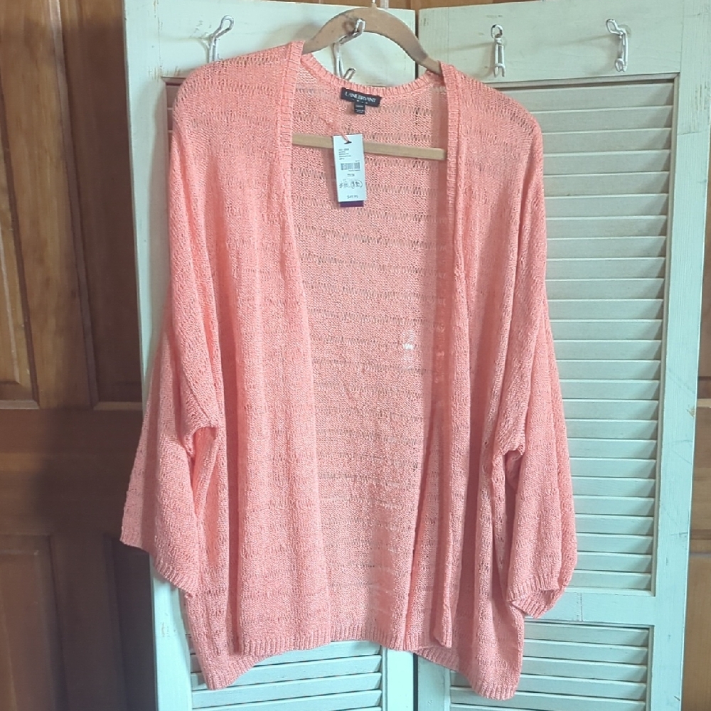 Lane Bryant Salmon Cardigan Sweater Lightweight Open-Front